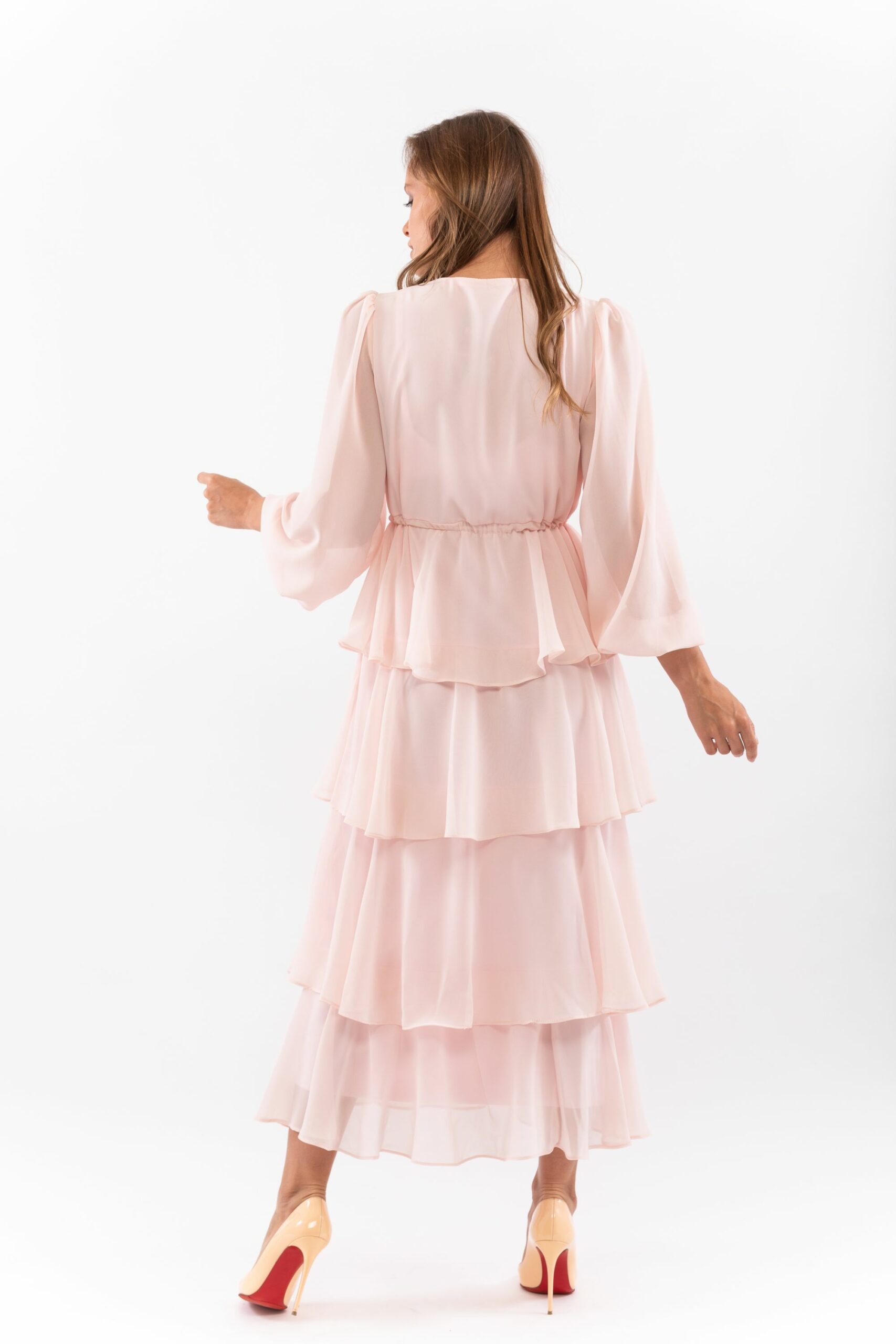 Pink Maxi Ruffle Dress - BOUTIQNA