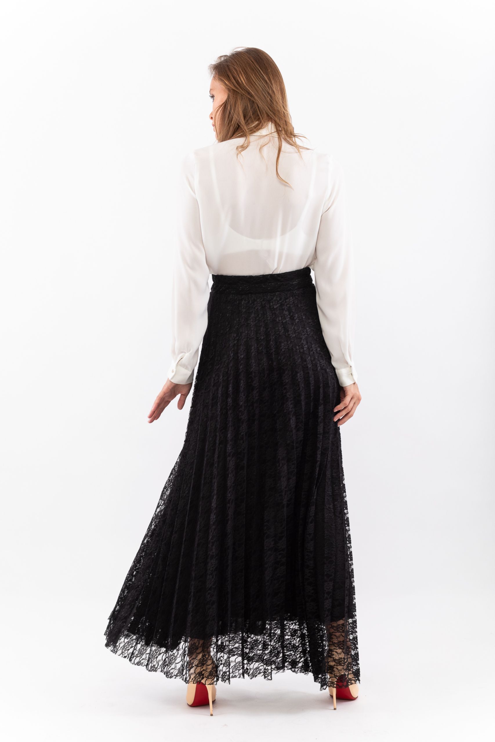 Lace Maxi Pleated Skirt - BOUTIQNA